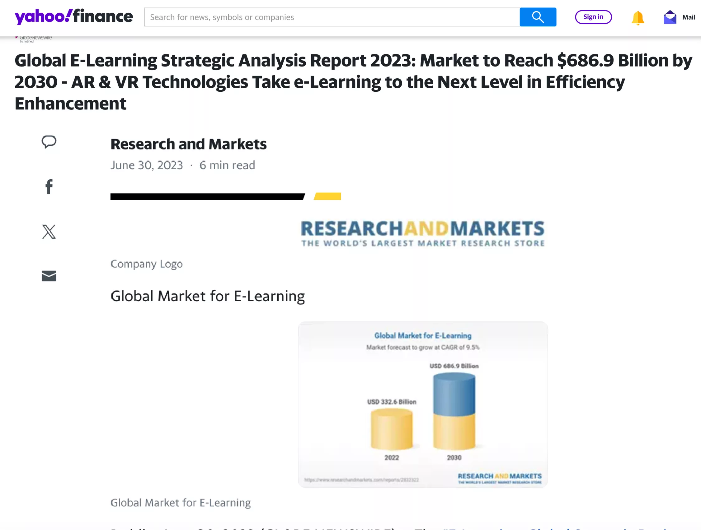 Webpage yahoo finance